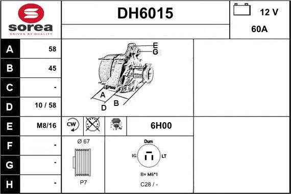 Sera DH6015 - Alternatore autozon.pro