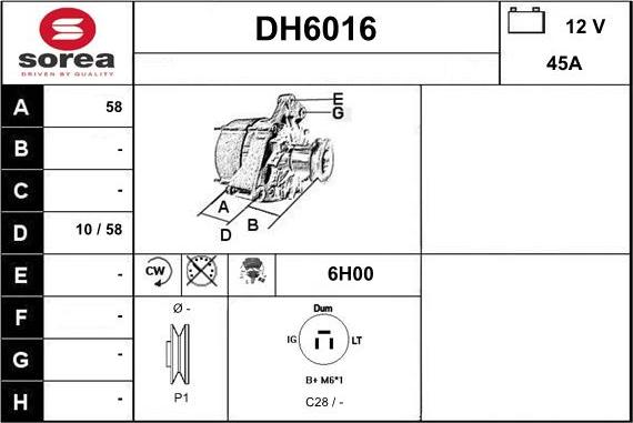 Sera DH6016 - Alternatore autozon.pro