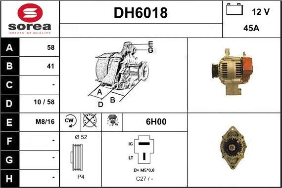 Sera DH6018 - Alternatore autozon.pro