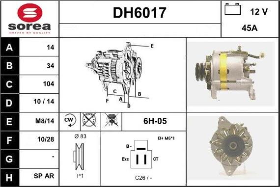 Sera DH6017 - Alternatore autozon.pro