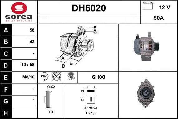 Sera DH6020 - Alternatore autozon.pro