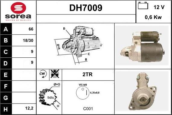 Sera DH7009 - Motorino d'avviamento autozon.pro