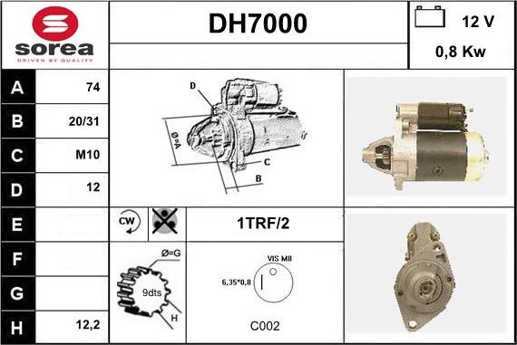 Sera DH7000 - Motorino d'avviamento autozon.pro