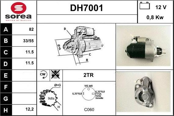 Sera DH7001 - Motorino d'avviamento autozon.pro