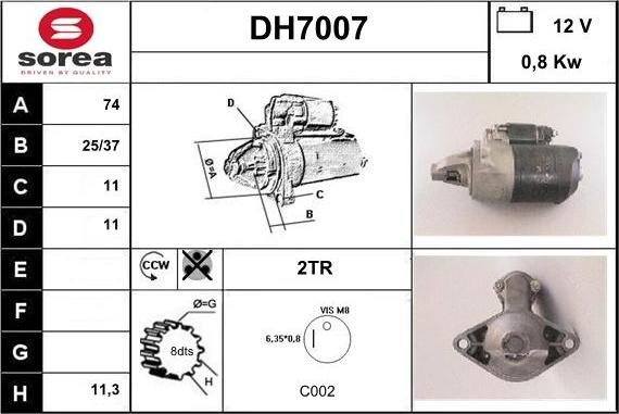 Sera DH7007 - Motorino d'avviamento autozon.pro