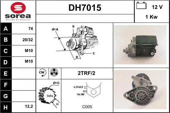 Sera DH7015 - Motorino d'avviamento autozon.pro