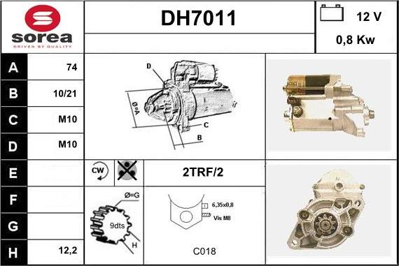 Sera DH7011 - Motorino d'avviamento autozon.pro