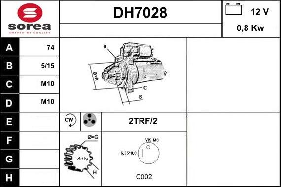 Sera DH7028 - Motorino d'avviamento autozon.pro