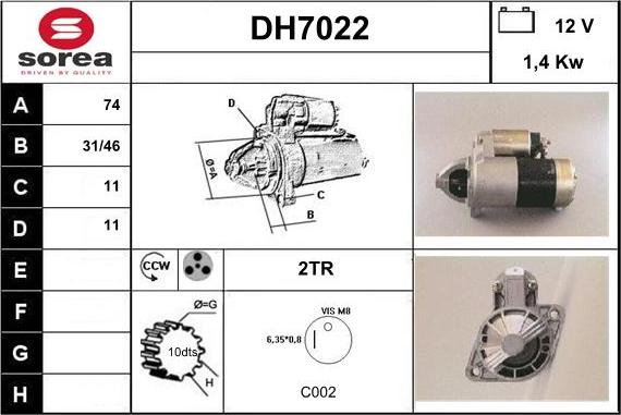 Sera DH7022 - Motorino d'avviamento autozon.pro