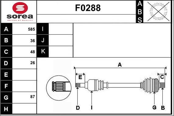 Sera F0288 - Albero motore / Semiasse autozon.pro