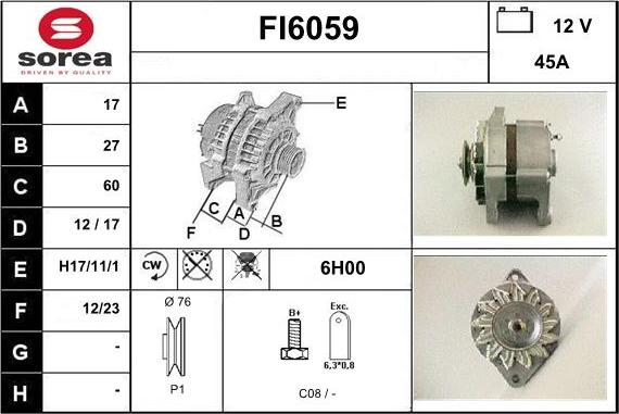 Sera FI6059 - Alternatore autozon.pro