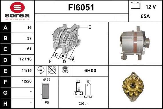 Sera FI6051 - Alternatore autozon.pro