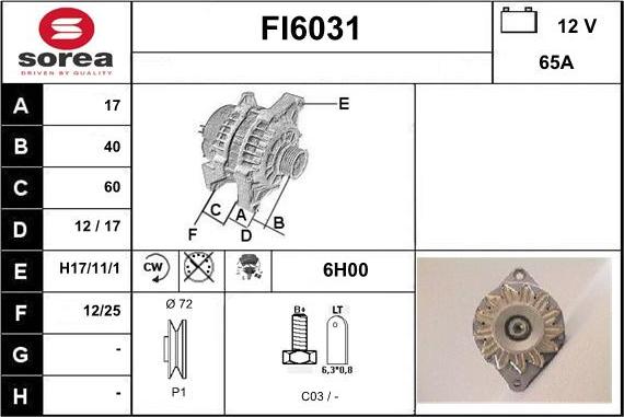 Sera FI6031 - Alternatore autozon.pro