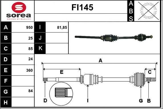 Sera FI145 - Albero motore / Semiasse autozon.pro