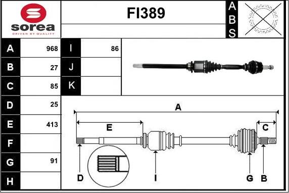 Sera FI389 - Albero motore / Semiasse autozon.pro