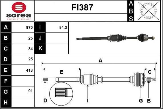 Sera FI387 - Albero motore / Semiasse autozon.pro