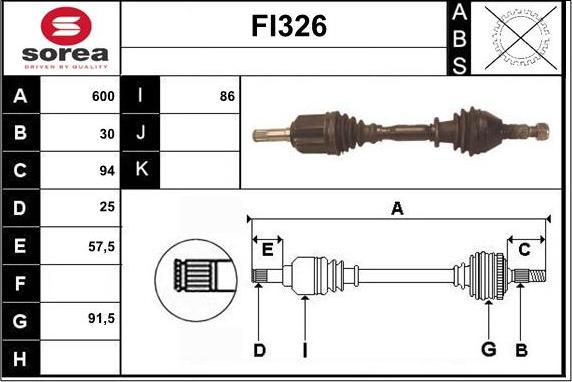 Sera FI326 - Albero motore / Semiasse autozon.pro