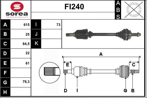 Sera FI240 - Albero motore / Semiasse autozon.pro