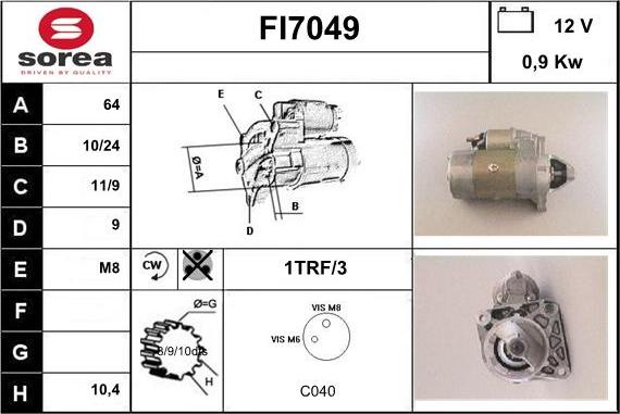 Sera FI7049 - Motorino d'avviamento autozon.pro