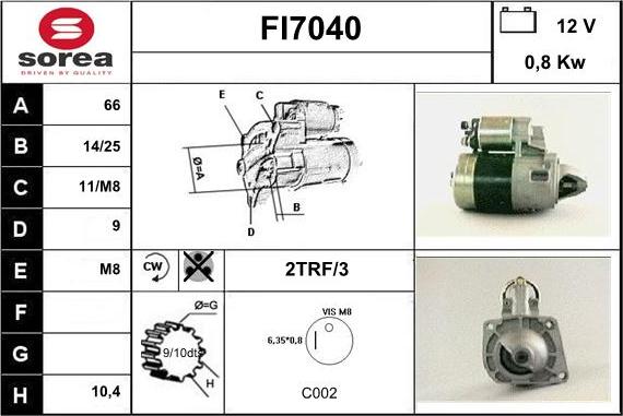 Sera FI7040 - Motorino d'avviamento autozon.pro