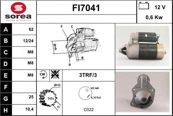 Sera FI7041 - Motorino d'avviamento autozon.pro