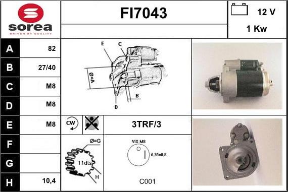 Sera FI7043 - Motorino d'avviamento autozon.pro