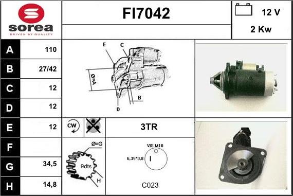 Sera FI7042 - Motorino d'avviamento autozon.pro