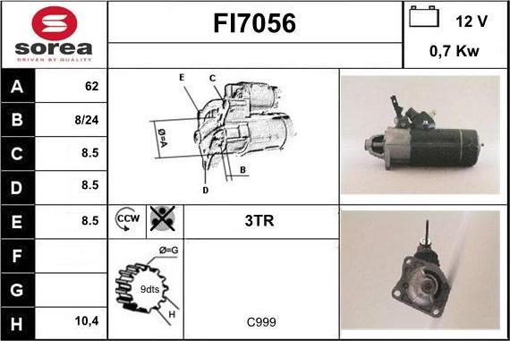 Sera FI7056 - Motorino d'avviamento autozon.pro