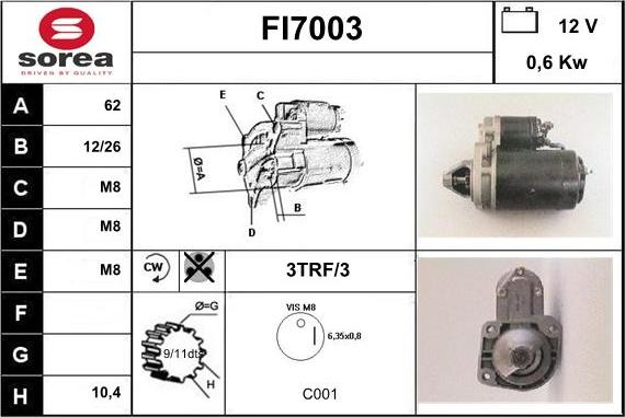 Sera FI7003 - Motorino d'avviamento autozon.pro