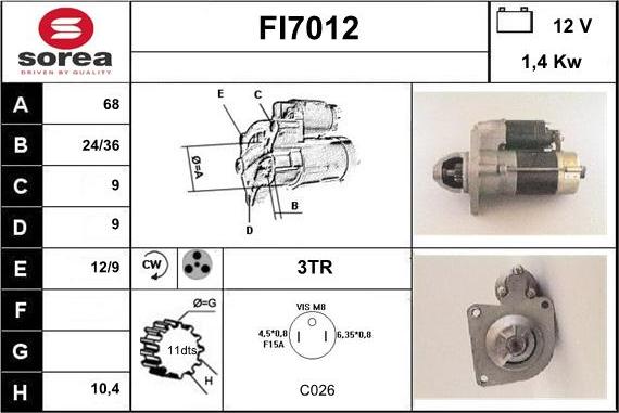 Sera FI7012 - Motorino d'avviamento autozon.pro