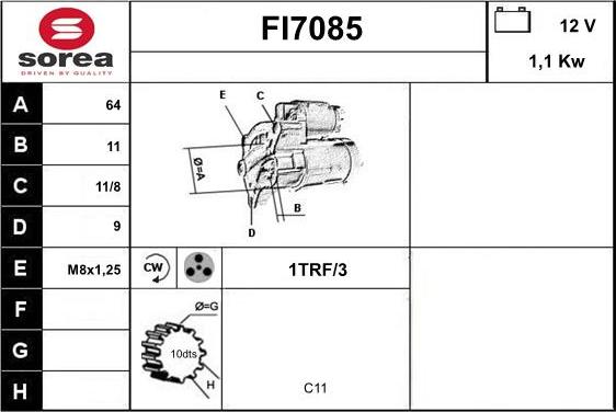 Sera FI7085 - Motorino d'avviamento autozon.pro