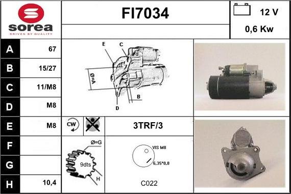 Sera FI7034 - Motorino d'avviamento autozon.pro