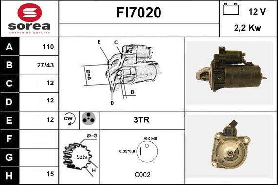 Sera FI7020 - Motorino d'avviamento autozon.pro