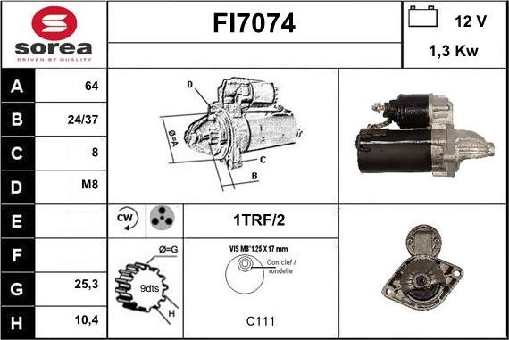 Sera FI7074 - Motorino d'avviamento autozon.pro