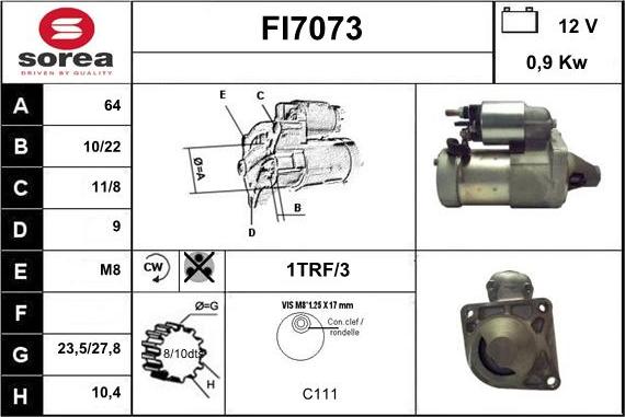 Sera FI7073 - Motorino d'avviamento autozon.pro