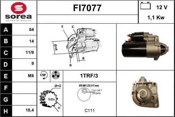 Sera FI7077 - Motorino d'avviamento autozon.pro