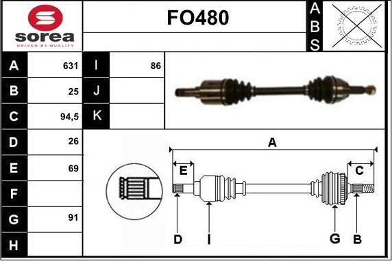 Sera FO480 - Albero motore / Semiasse autozon.pro