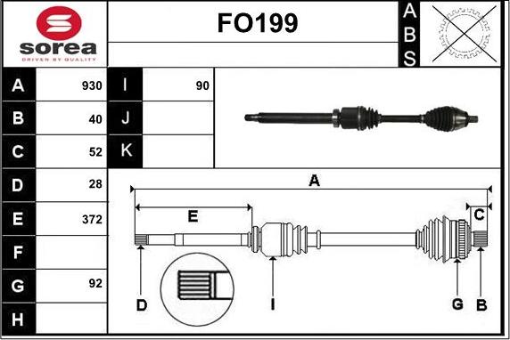 Sera FO199 - Albero motore / Semiasse autozon.pro