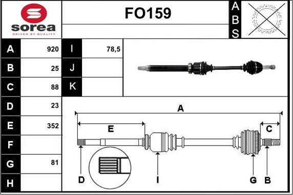 Sera FO159 - Albero motore / Semiasse autozon.pro