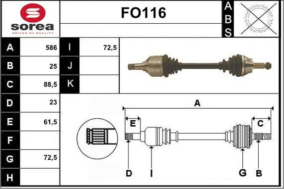 Sera FO116 - Albero motore / Semiasse autozon.pro