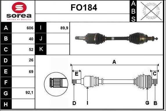 Sera FO184 - Albero motore / Semiasse autozon.pro