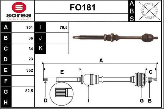 Sera FO181 - Albero motore / Semiasse autozon.pro