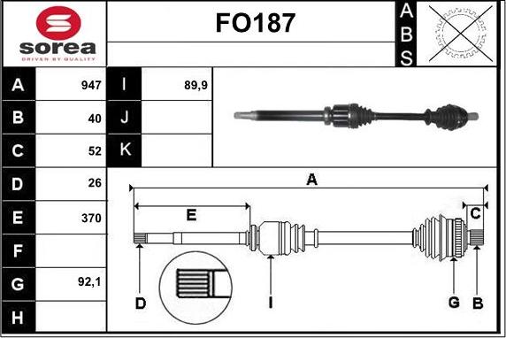 Sera FO187 - Albero motore / Semiasse autozon.pro