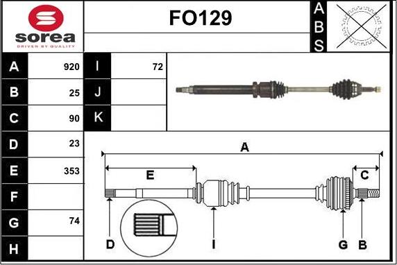 Sera FO129 - Albero motore / Semiasse autozon.pro