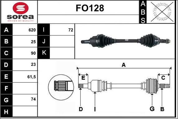 Sera FO128 - Albero motore / Semiasse autozon.pro