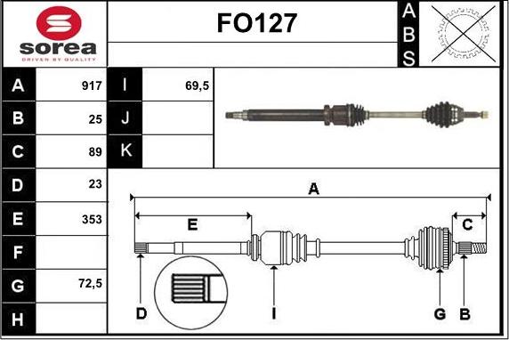 Sera FO127 - Albero motore / Semiasse autozon.pro