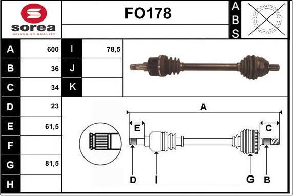 Sera FO178 - Albero motore / Semiasse autozon.pro