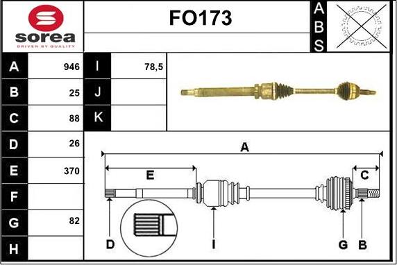 Sera FO173 - Albero motore / Semiasse autozon.pro