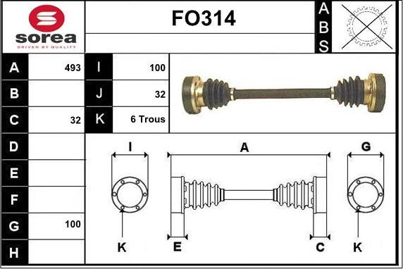 Sera FO314 - Albero motore / Semiasse autozon.pro