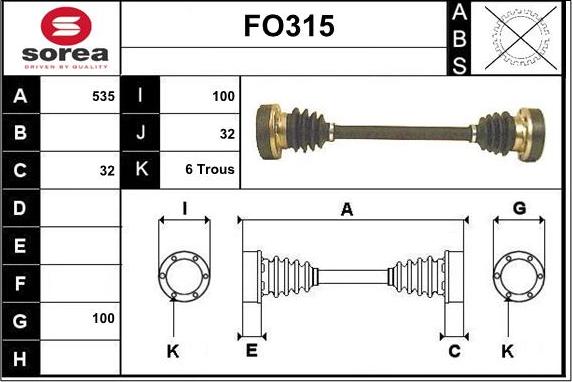 Sera FO315 - Albero motore / Semiasse autozon.pro